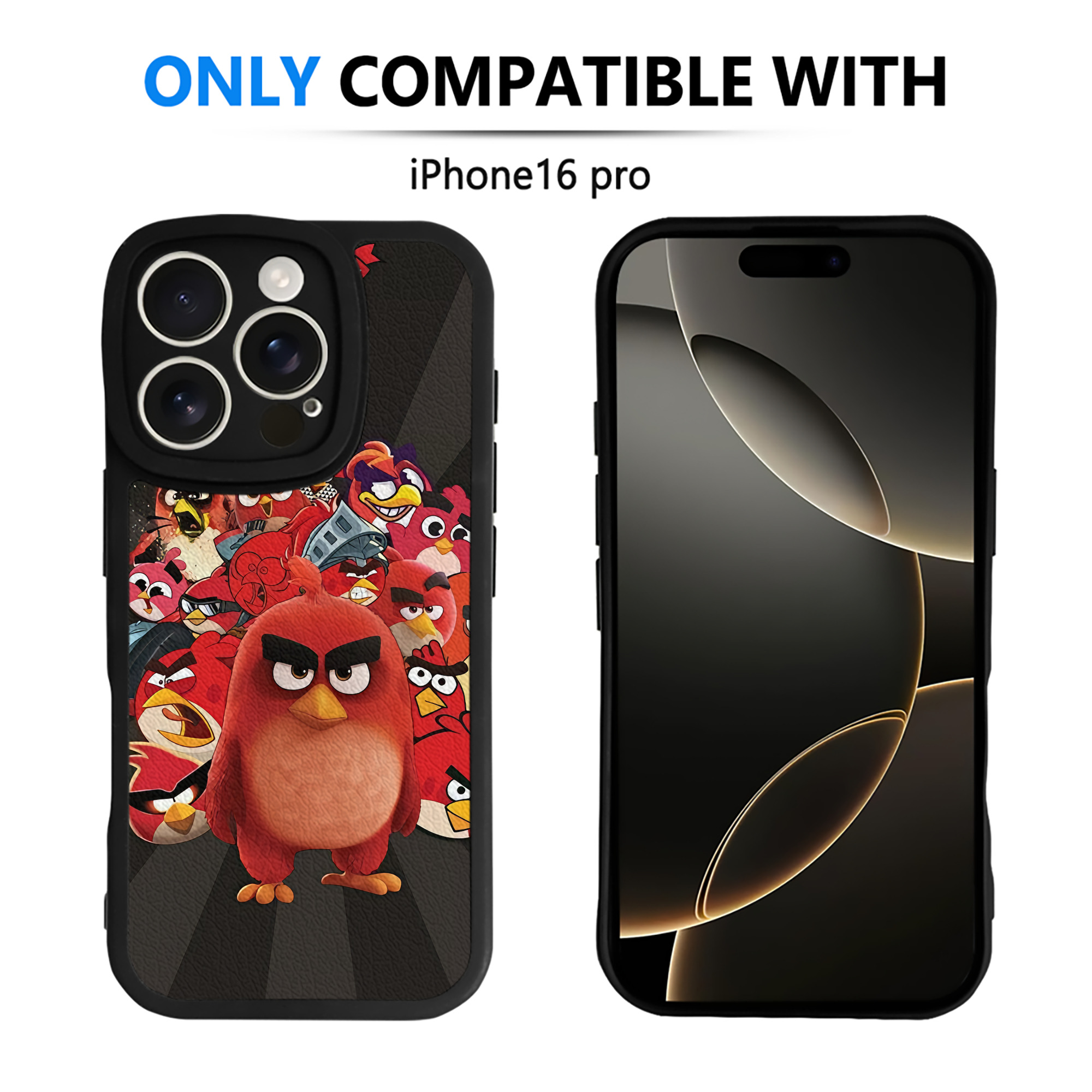 （画像用） Angry Birds アングリーバード 【iPhone 16シリーズ対応】シリコンスマホケース（レザー調） 材質：シリコン